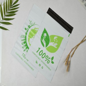 Laadukas, tilaustyönä painettu Compostable Biodegradable maissitärkkelys postitetaan itseliimautuvat pussit